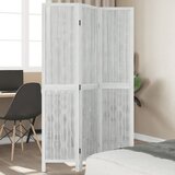 vidaXL Paravan 3-delni bel trden les pavlovnije | Shoptok.si