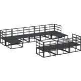 vidaXL Sjedeća garnitura za vrt 10 pcs Crna 353 x 141.5 x 71 cm | shoptok.hr