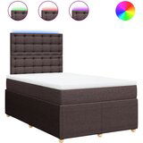 vidaXL Box spring postelja z vzmetnico temno rjav 120x200 cm blago, (21308511) | Shoptok.si