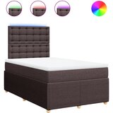 vidaXL Krevet s oprugama i madracem tamnosmeđi 120 x 200 cm od tkanine | shoptok.hr