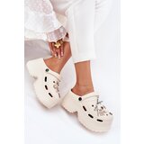 Boto Women's sandals on a chunky platform with embellishments beige Vivira | Shoptok.si