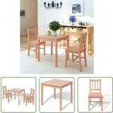 The Living Store Tri Delni Jedilni Komplet Pohištva Borovina -, (21740749) | Shoptok.si