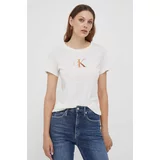 Calvin Klein Jeans Bombažna kratka majica bež barva
