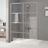 Pregrada za tuš srebrna 140 x 195 cm s prozirnim staklom ESG Cijene