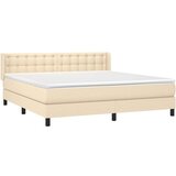  Box spring postelja z vzmetnico krem 180x200 cm blago | Shoptok.si