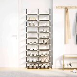 vidaXL Stojala za čevlje 2 kosa 10-stopenjska črna 33x33x174 cm | Shoptok.si