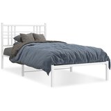  The Living Store Kovinski posteljni okvir z vzglavjem bel 90x190 cm - Posteljni Okvir, (21446181) | Shoptok.si
