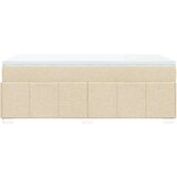 vidaXL Box spring postelja z vzmetnico krem 90x200 cm blago | Shoptok.si