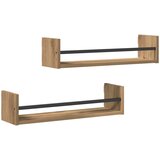  Polica na zidu Zidne 2 pcs Umjetnički hrast 60 x 16 x 14 cm | shoptok.hr