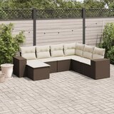  7-dijelni set vrtnih sofa od poliratana s jastucima smeđi | shoptok.hr
