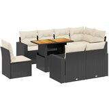 Maison Chic Seti vrtnega pohištva - Vrtna garnitura - Vrtni pohištvo set 9-delna z blazinami črn poli ratan, (21807118) | Shoptok.si