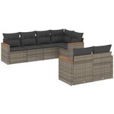  The Living Store Vrtna sedežna garnitura 7-delna z blazinami siv poli ratan - Vrtna Sedežna Garniture, (21461632) | Shoptok.si
