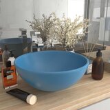 The Living Store Razkošen umivalnik okrogel mat svetlo moder 32,5x14cm keramičen - Razkošen Umivalnik, (21751116) | Shoptok.si