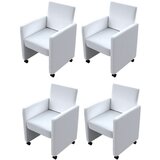 vidaXL Jedilni stoli 4 kosi belo umetno usnje | Shoptok.si