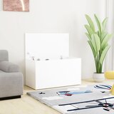 vidaXL Skrinja za shranjevanje bela 84x42x46 cm iverna plošča | Shoptok.si