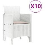  Vrtni set za objed 11 pcs Bijela i Taupe Sintetički ratan | shoptok.hr