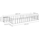 vidaXL kavez za pse crni 26,62 m² čelični | shoptok.hr