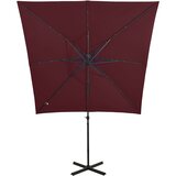  Konzolni vrtni suncobran sa stupom i LED svjetlima 250 cm bordo | Eponuda.ba