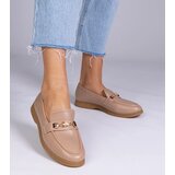 Gemre Brown loafers with a gold ornament Feola | Shoptok.si