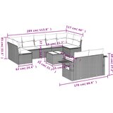  10-dijelni set vrtnih sofa poliratan s jastucima svijetlosivi | shoptok.hr