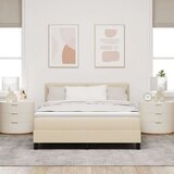  Krevet s čeličnom podlogom i madracem bež 160x200 cm tkanina | shoptok.hr