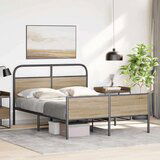vidaXL Posteljni okvir brez vzmetnice 120x190 cm sonoma hrast inž. les | Shoptok.si
