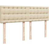 vidaXL Box spring postelja z vzmetnico krem 140x200 cm blago | Shoptok.si
