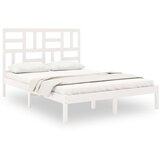  Okvir za krevet od masivnog drva bijeli 150 x 200 cm 5FT King | shoptok.hr