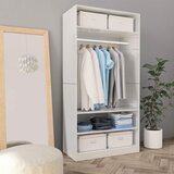 The Living Store Garderobna omara visok sijaj bela 100x50x200 cm iverna plošča - Garderobna Omara, (21420246) Cene