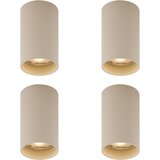QAZQA Komplet 4 modernih bež nadgradnih reflektorjev GU10 50 mm okrogli - Tuba | Shoptok.si