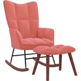  Stolica za ljuljanje s osloncem za noge ružičasta baršunasta | shoptok.hr