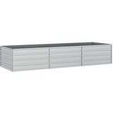 vidaXL Povišena vrtna gredica 240 x 80 x 45 cm pocinčani čelik srebrna | shoptok.hr