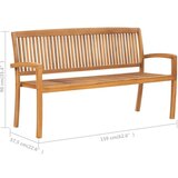  Složiva vrtna klupa s jastukom 159 cm od masovne tikovine | shoptok.hr