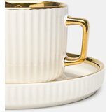 Sinsay Keramička šalica s tanjurićem s ukrasnim zlatnim rubom | shoptok.hr