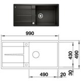 Blanco sudoper METRA XL 6 S-F SILGRANIT CRNA, s dalj.upr. | shoptok.hr