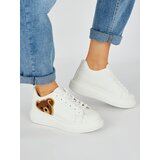 Shelvt White women's sports shoes with a teddy bear | Shoptok.si