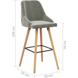  Barski stolčki 2 kosa svetlo siv žamet, (20700422) | Shoptok.si