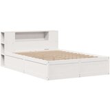 vidaXL Posteljni okvir brez vzmetnice bel 135x190 cm trdna borovina | Shoptok.si