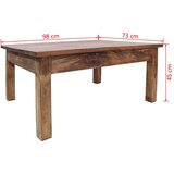  Stolić za kavu masivno obnovljeno drvo 98x73x45 cm | shoptok.hr