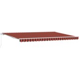 vidaXL Ročna retraktibilna tenda Rdeča in Rjava 500x350 cm | Shoptok.si