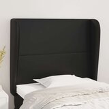  Vzglavje z ušesi črno 93x23x118/128 cm umetno usnje, (20792824) Cene