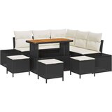 vidaXL Vrtna sedežna garnitura s shranjevanjem 9 pcs Črna Poly ratan, (5000022234) | Shoptok.si