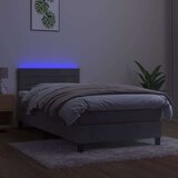  Box spring s madracem LED svjetlosivi 100x200 cm baršun | shoptok.hr