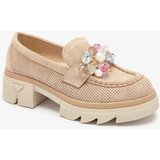 Resti Women's light brown openwork moccasins Peloga- Footwear | shoptok.hr