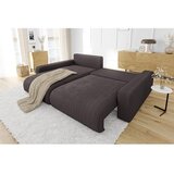 Ropez Smeđa sklopiva kutna garnitura od samta (promjenjiva) Sara – | shoptok.hr