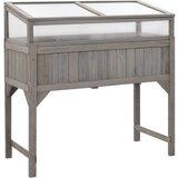 vidaXL Visoka greda z rastlinjakom 110x54x120 cm trden les jelke cene
