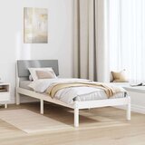  Okvir kreveta s uzglavljem Bijela i svijetlosiva 75 x 190 cm | shoptok.hr