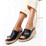 Gemre Black wedge espadrille slides Felicity | ePonuda.com