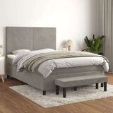  Box spring postelja z vzmetnico svetlo siva 140x200 cm žamet, (20930377) | Shoptok.si