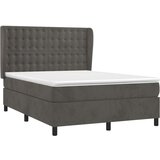  Box spring postelja z vzmetnico temno siva 140x200 cm žamet, (20846649) | Shoptok.si